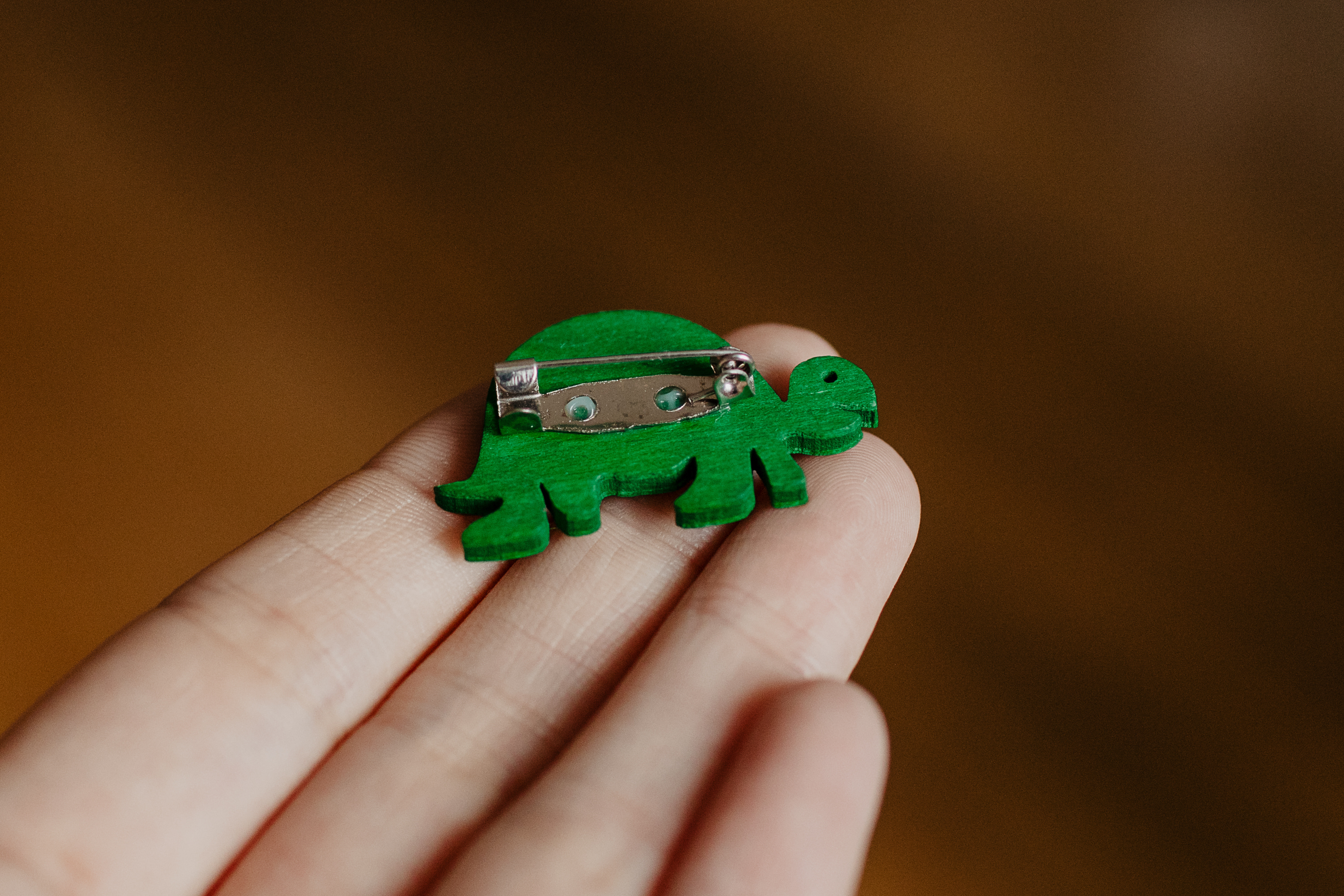 Button Dinosaurier blau