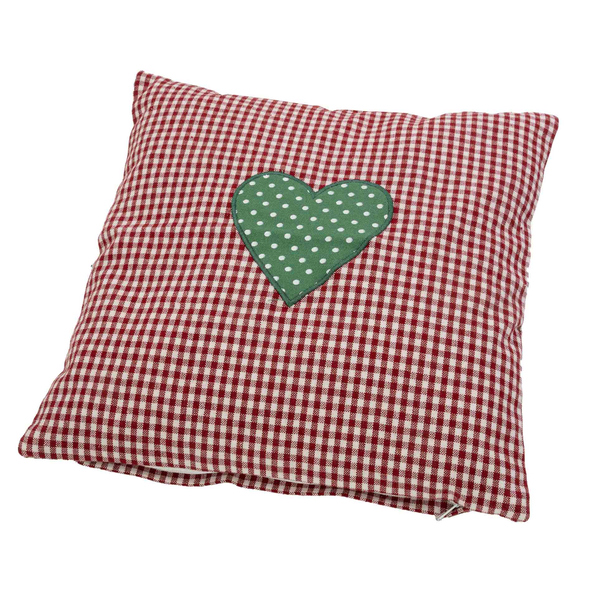 Zirbenholzkissen rot mit Herzmotiv
