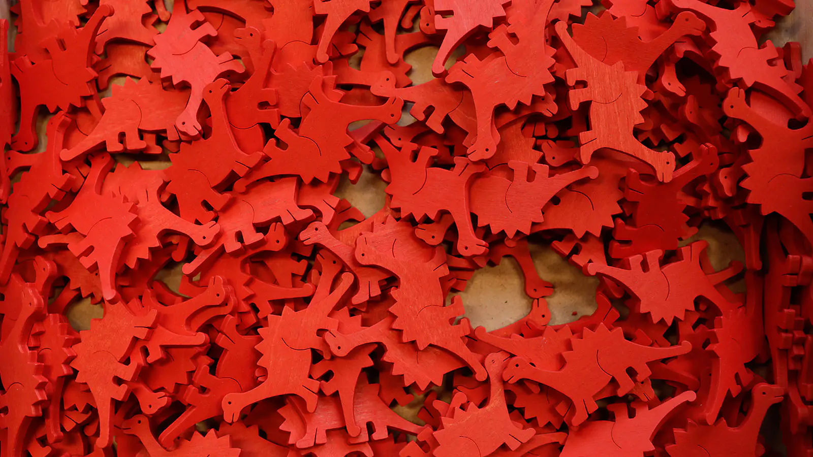 Button Dinosaurier rot