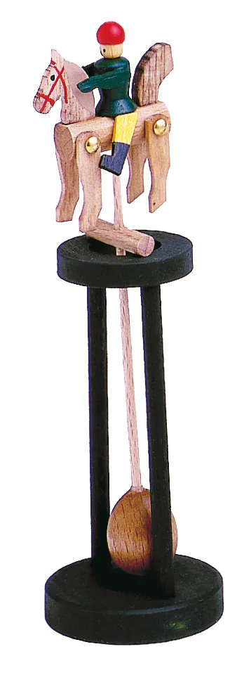 Wackelreiter auf Ständer mit grünem Reiter
