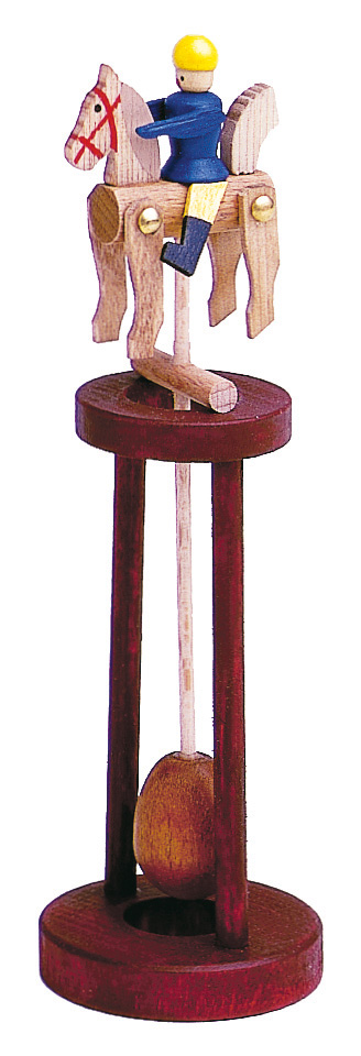 Wackelreiter auf Ständer mit blauem Reiter