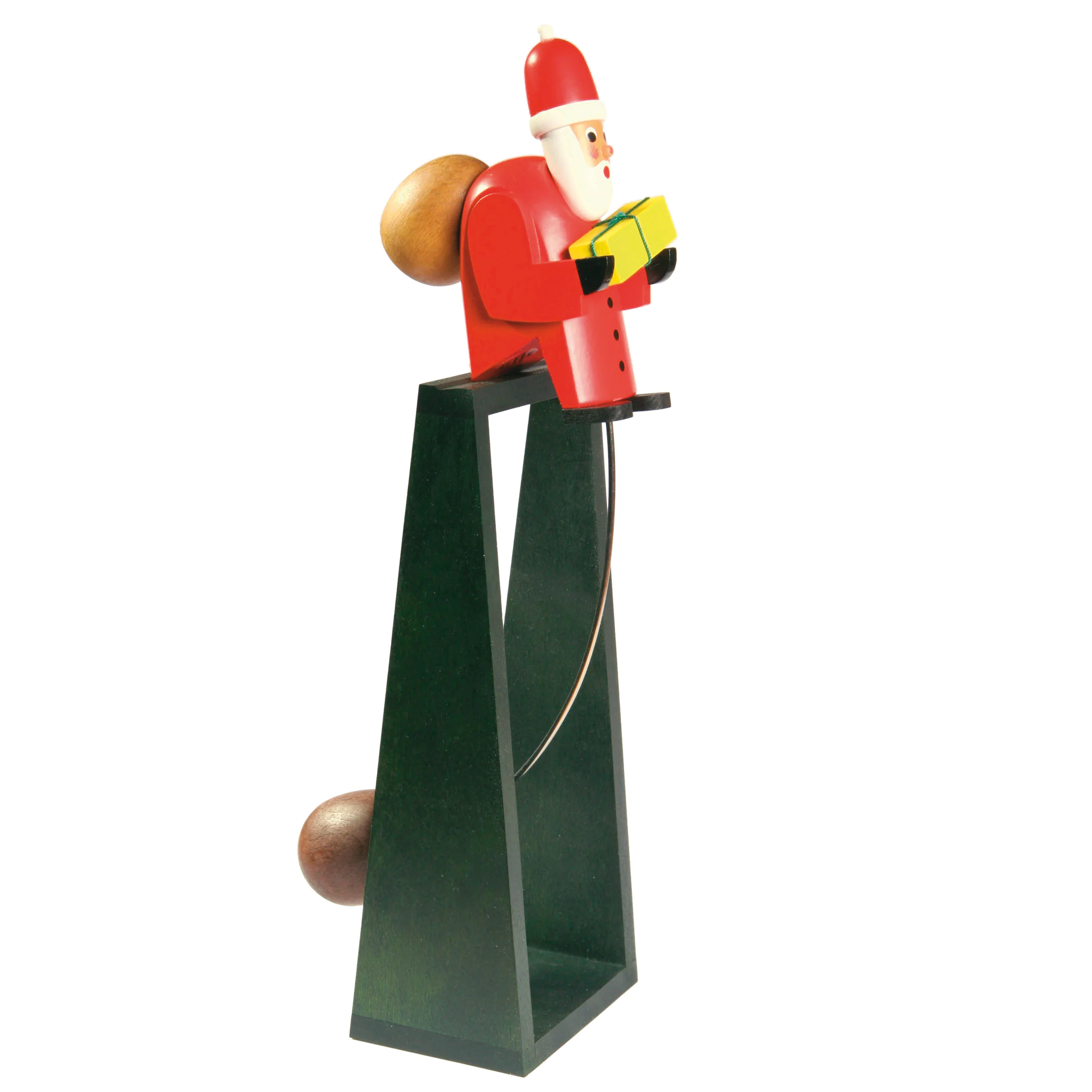 Schaukel-Weihnachtsmann mit grünem Ständer