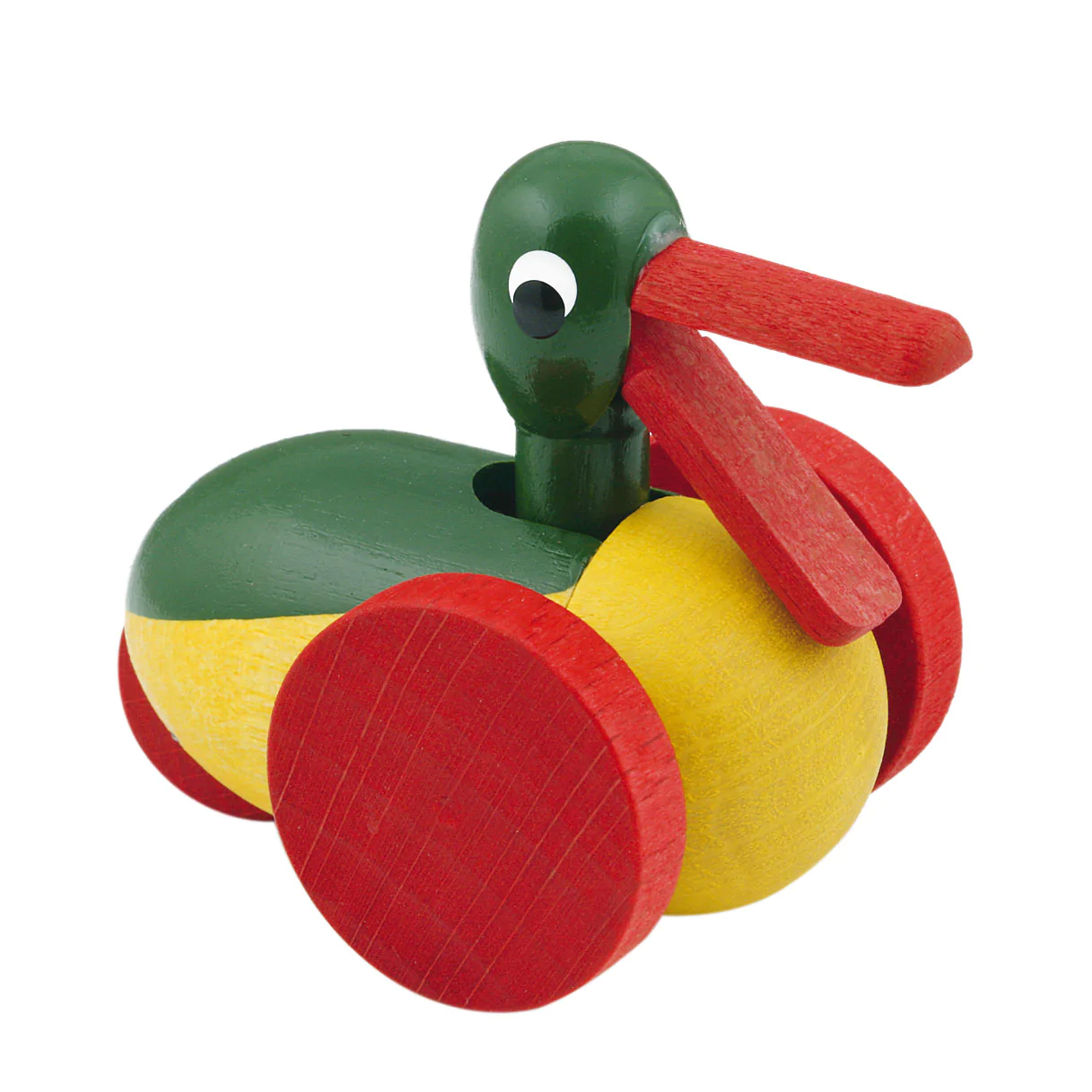 Wackelente grün mit gelb