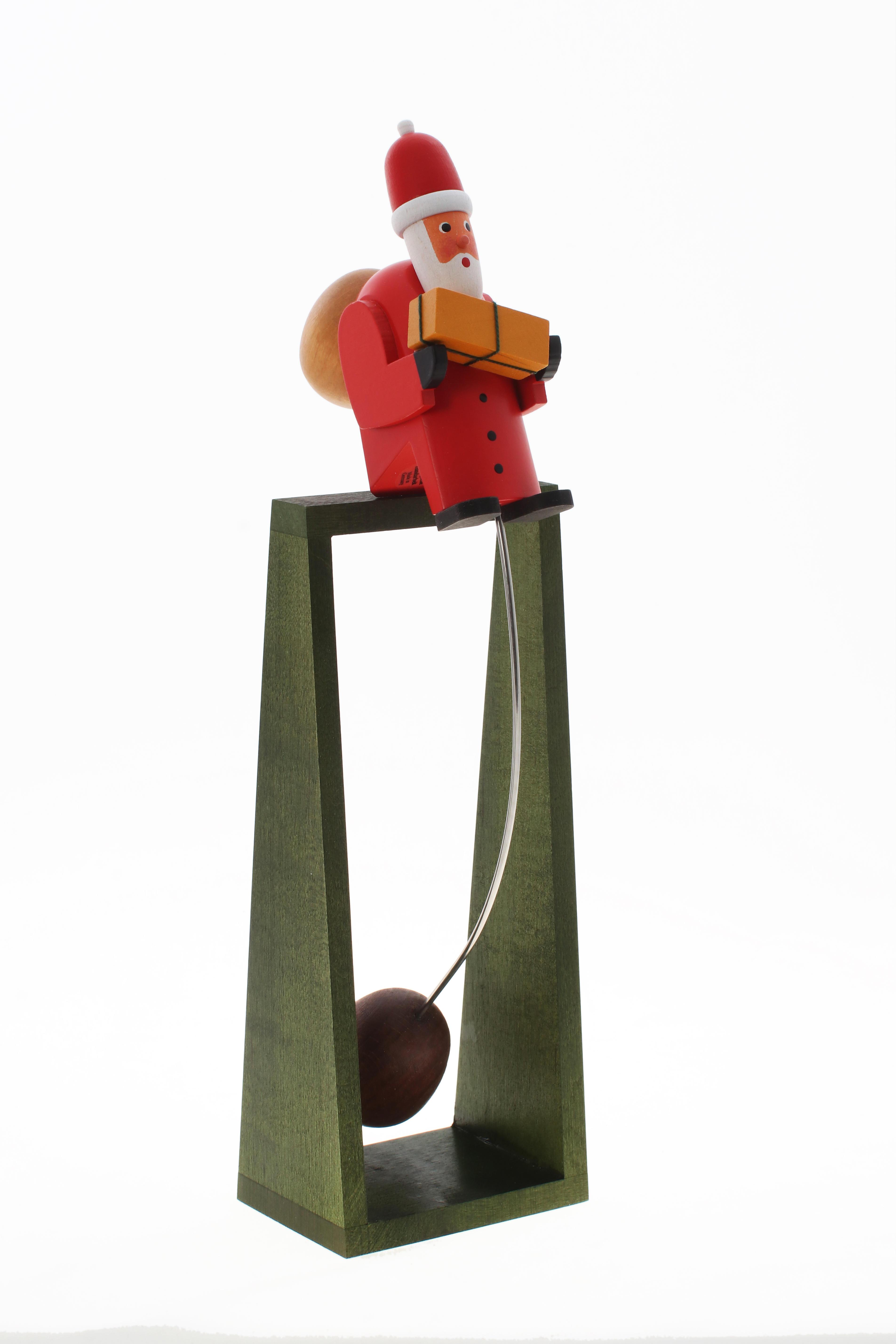 Schaukel-Weihnachtsmann mit grünem Ständer
