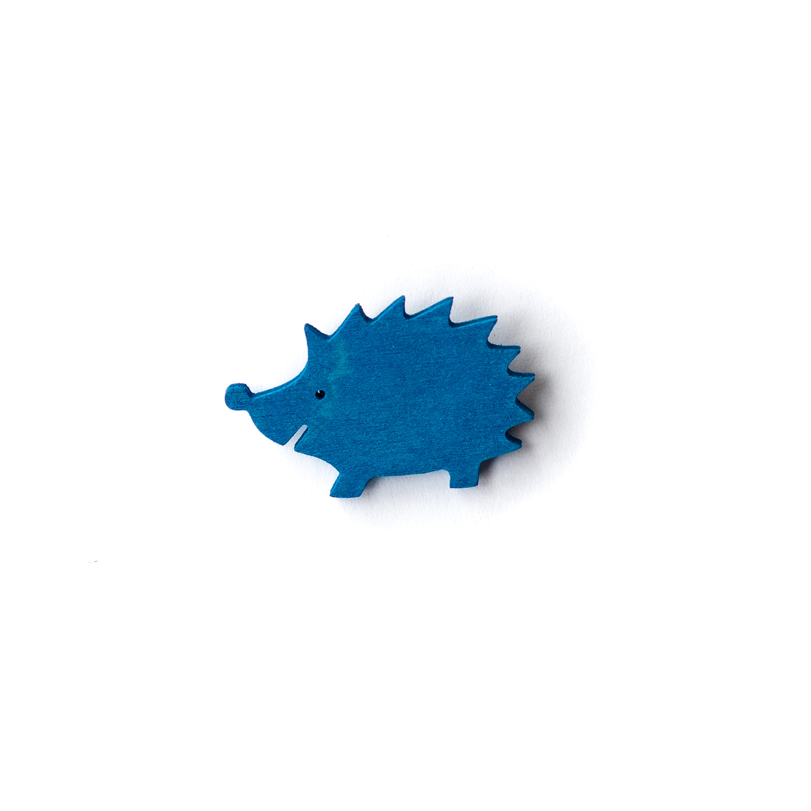 Button Igel blau