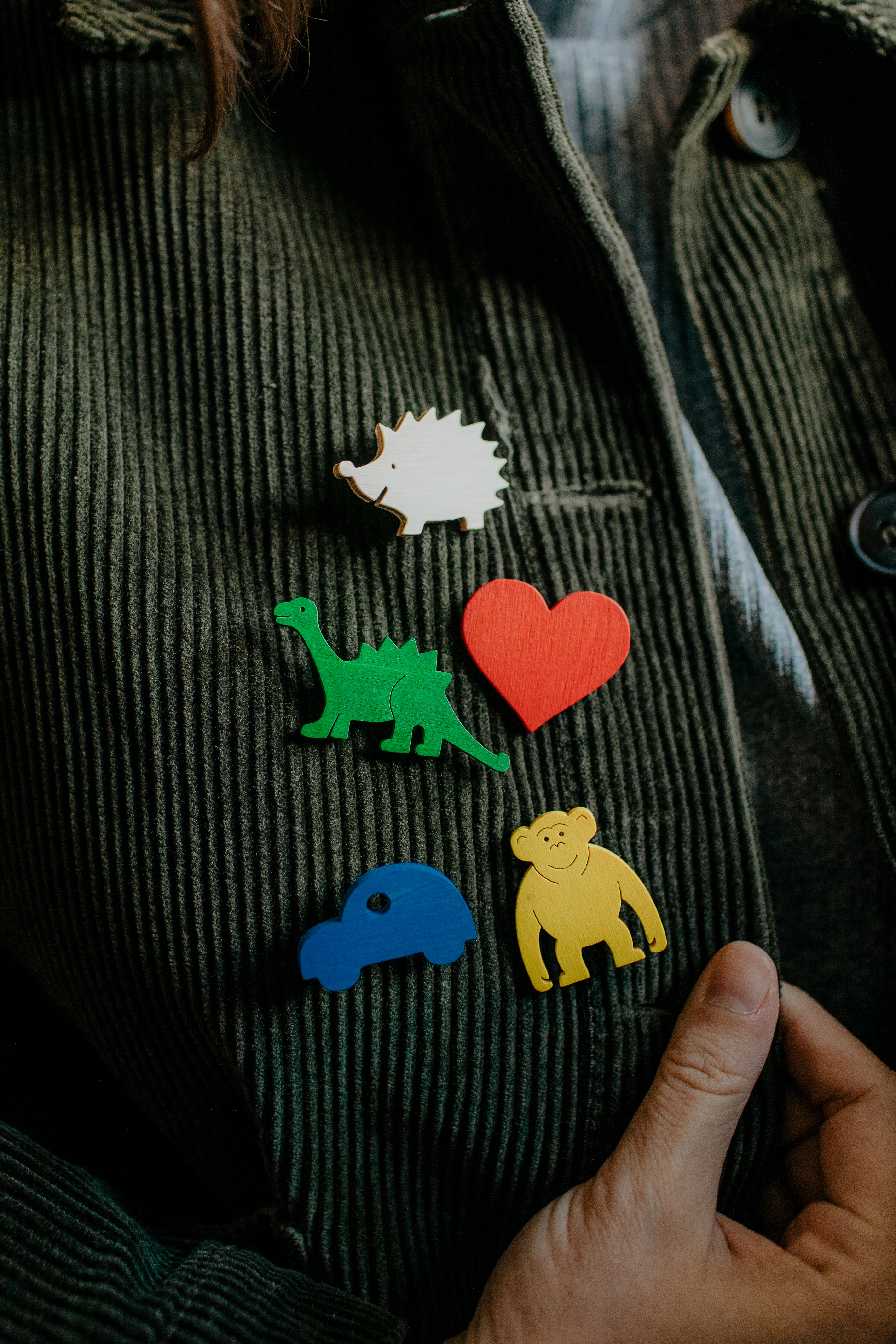 Buttons Fledermaus grün